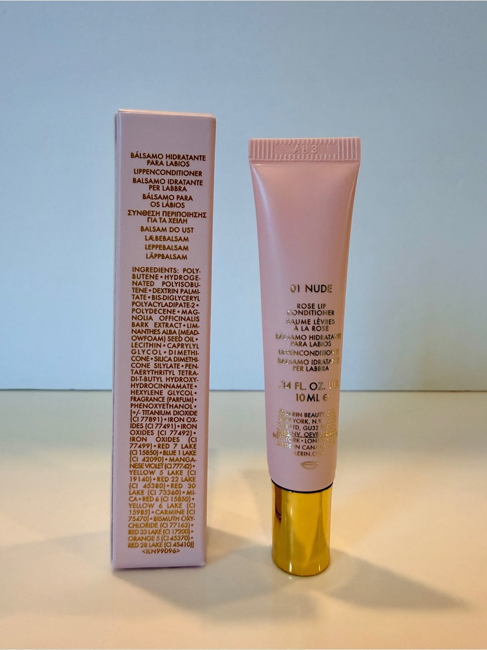 Aerin Rose Lip Conditioner, 01 NUDE, FULL Size 0.34oz / 10mL, NEW IN BOX - Picture 2 of 5